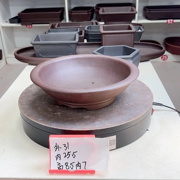 紫砂花盆下线小圆