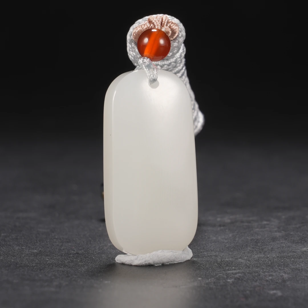 lot39和田玉于田料白玉挂件无事牌/保利拍卖