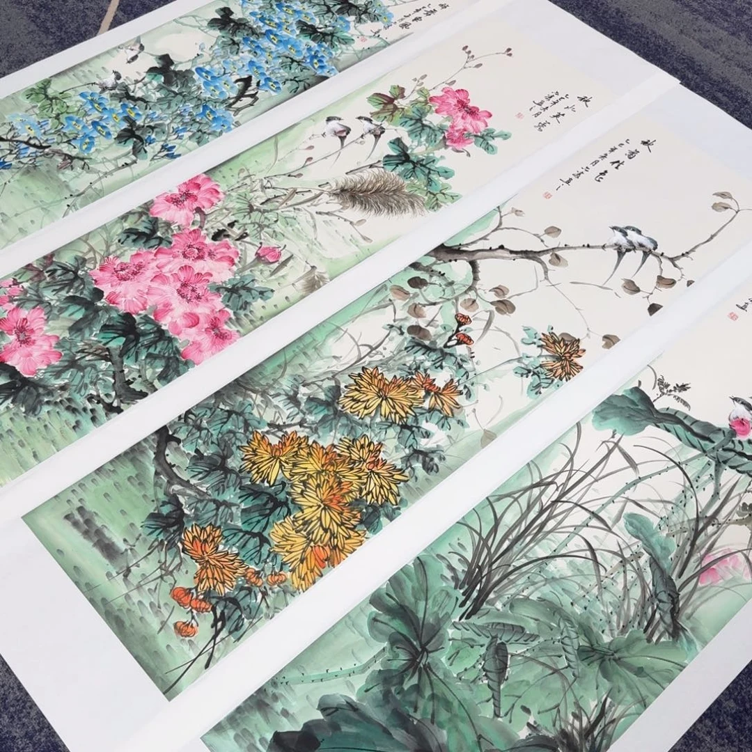 国画国画作品山水花鸟