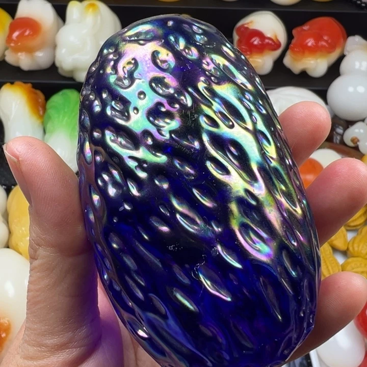 新疆戈壁五彩石金丝