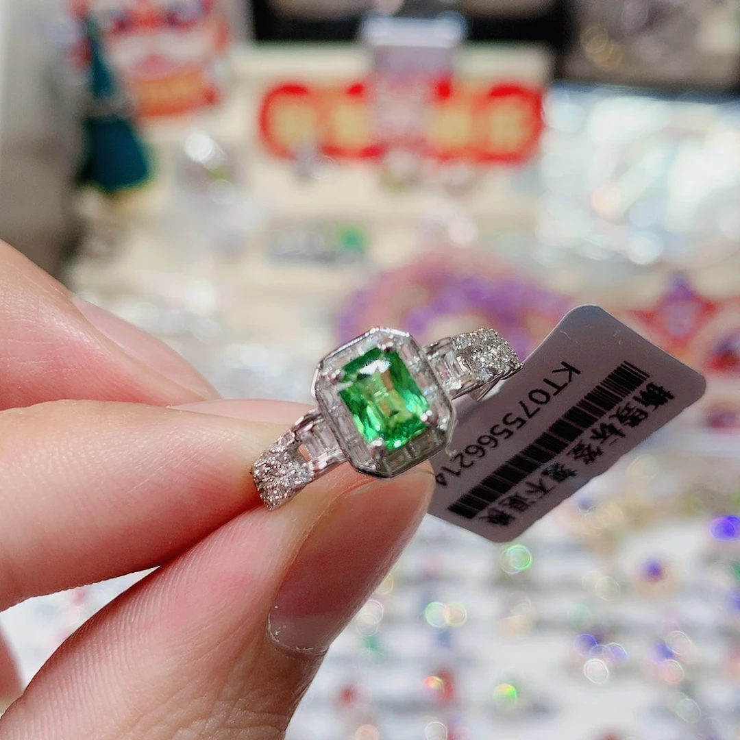 石榴石（沙弗莱）戒指银S925镶嵌