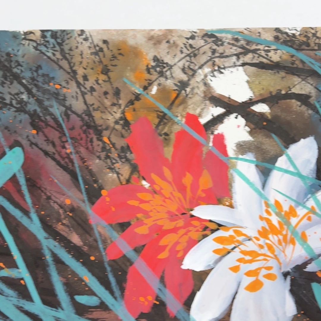 国画纯手绘山水花鸟作品