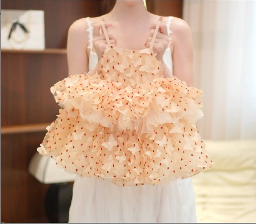 【美】吊带蛋糕裙碎花洋气夏季背心裙吊带裙女童连体裙子