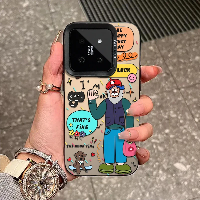 幸运老头适用于小米15手机壳14外壳13校园12新款彩银11防摔保护套