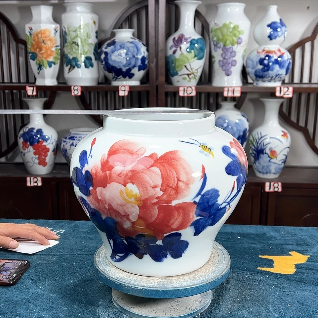 摆件景德镇陶瓷大口红目