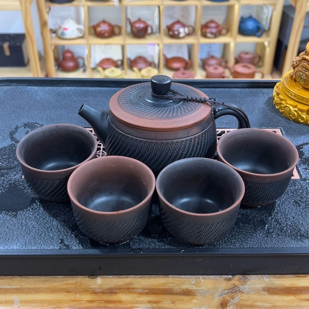 茶壶紫砂汉瓦（一壶四杯）