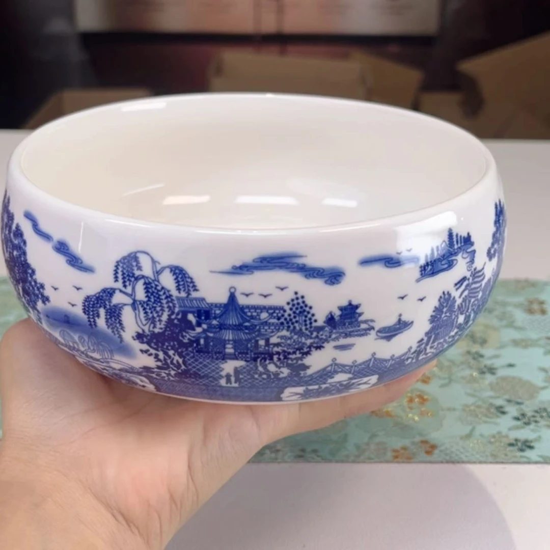 青花园林茶洗Y4399