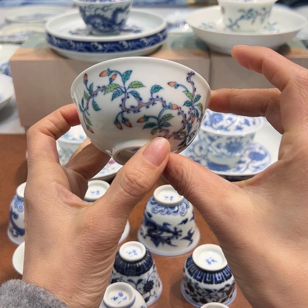 杯子常*斗彩枸杞杯子宫碗