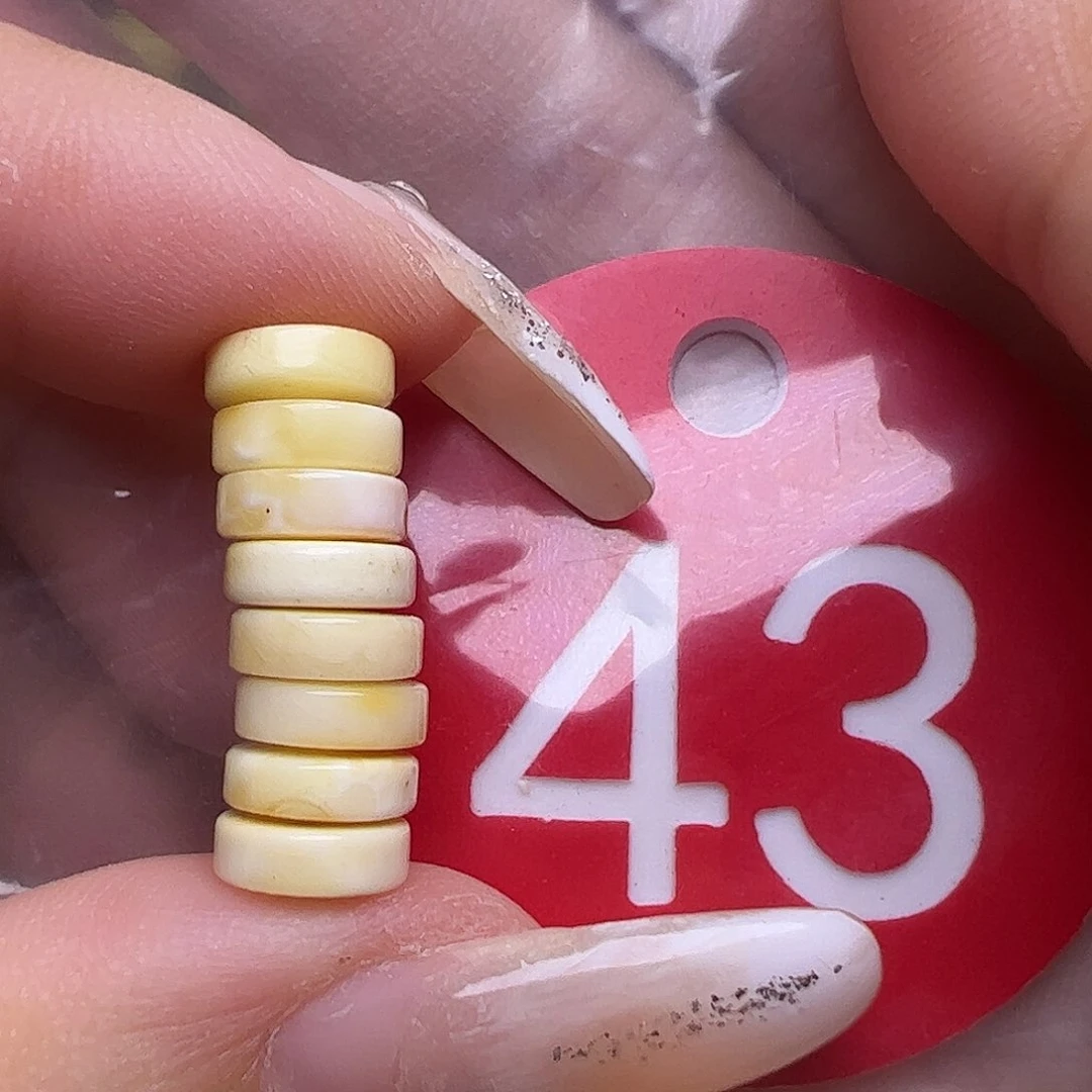 未镶嵌蜜蜡裸石7mm白蜡精工隔片