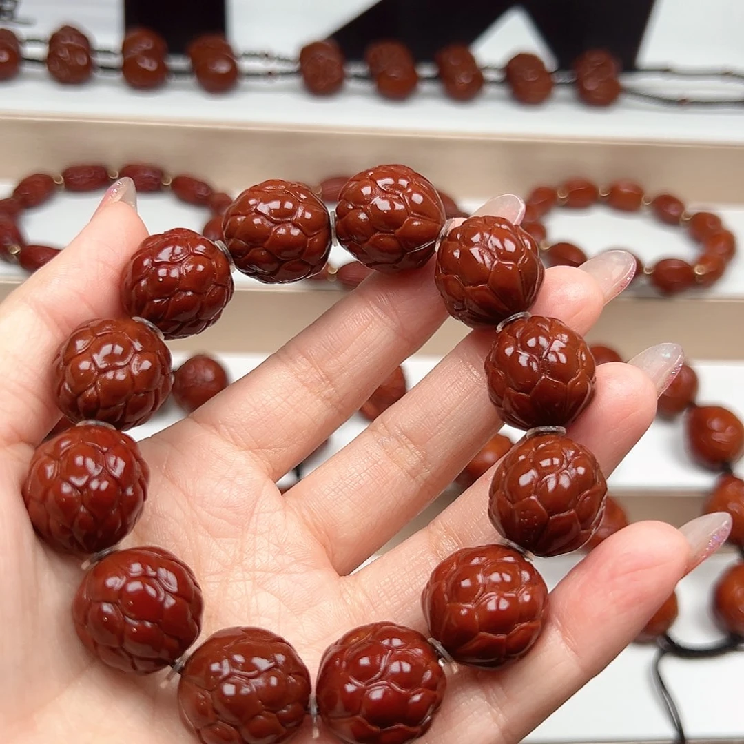 用***9橄榄核手串莲花手串