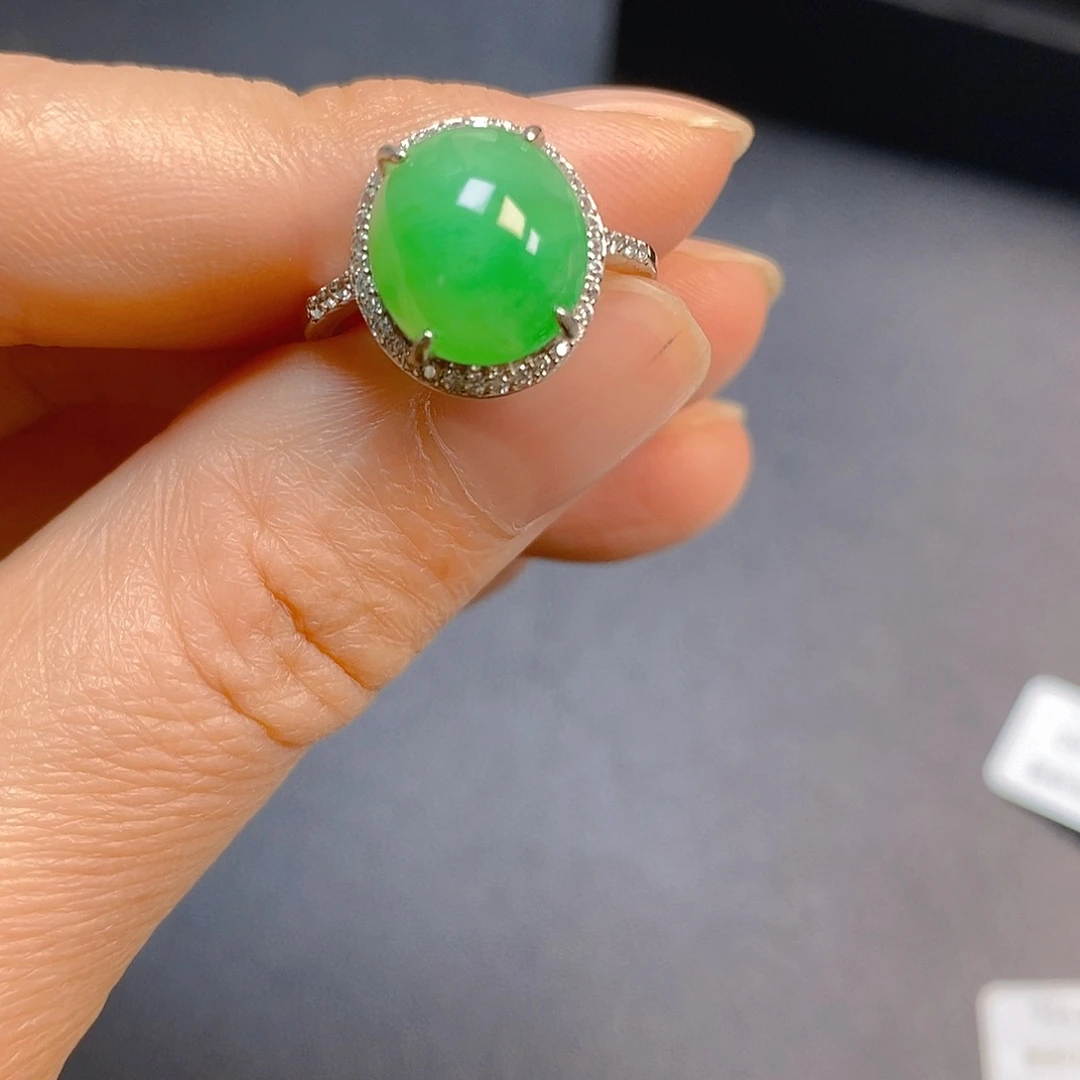 翡翠银S925镶嵌戒指