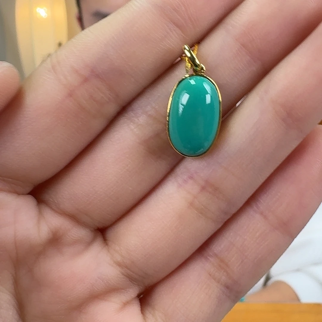 绿松石18K金镶嵌珠宝奇石