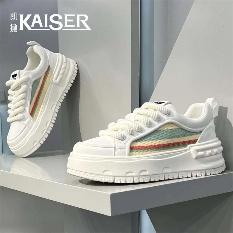 KAISER/凯撒·男鞋百搭拼色透气休闲板鞋潮流厚底增高耐磨运动鞋子