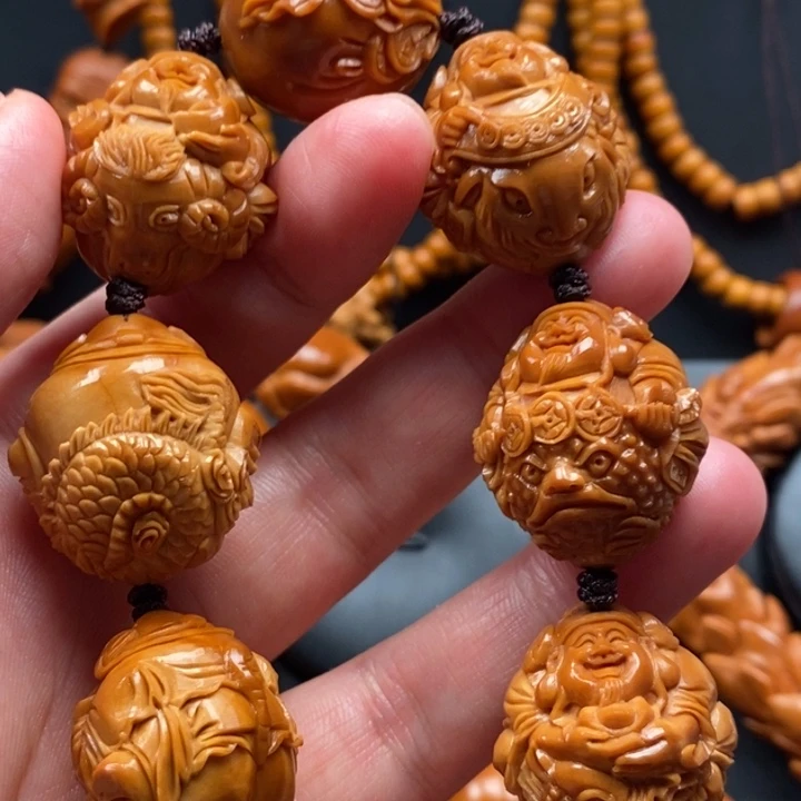 橄榄核手串24骑兽财神