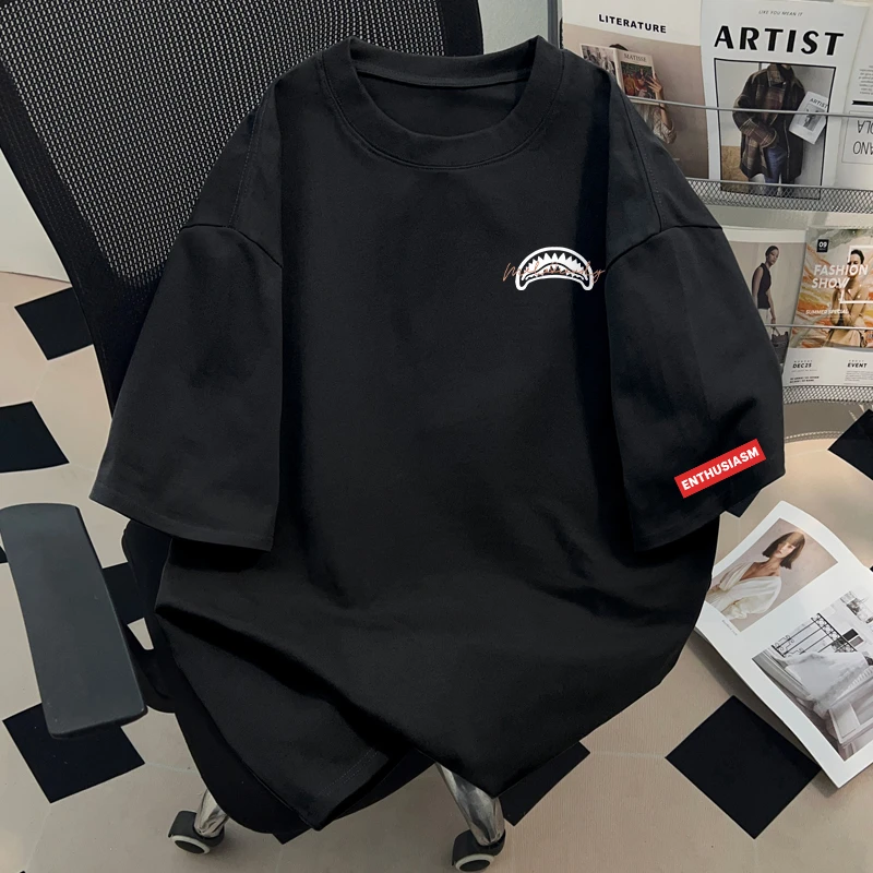 jtrt潮牌美式高街纯棉圆领短袖T恤男女夏季打底宽松情侣半袖上衣