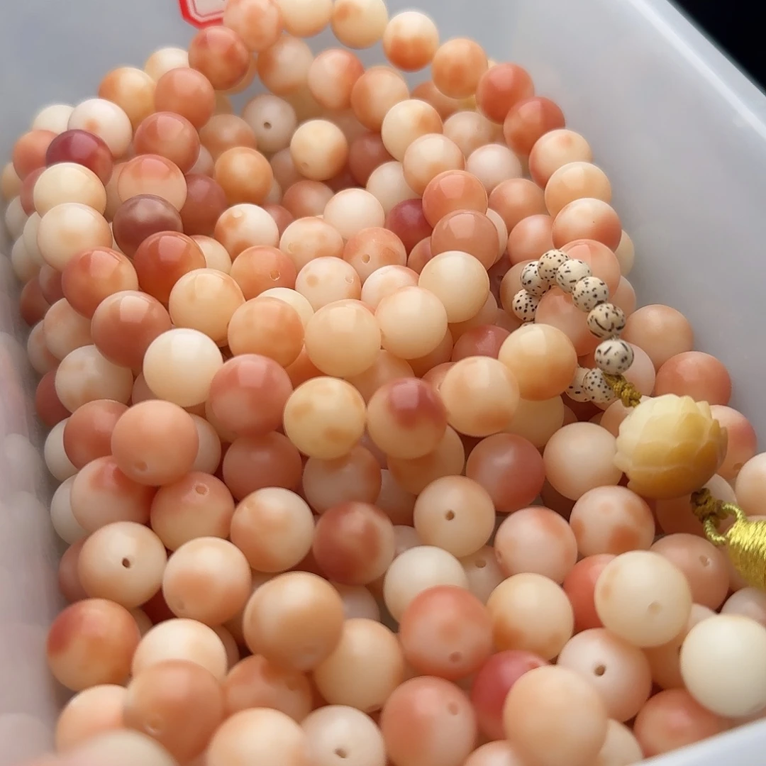 吊坠菩提根/象牙果50颗粉花皮12圆