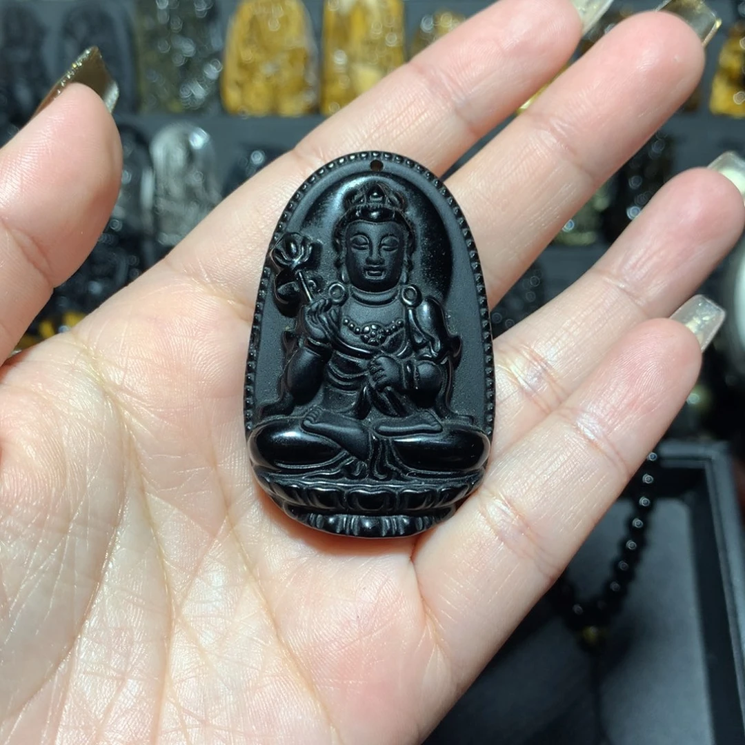 未镶嵌黑曜岩吊坠(赠链)二**哈定制