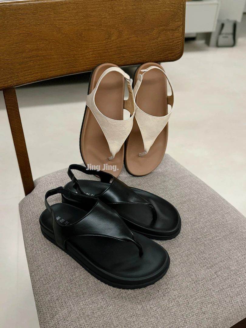 【泰兰德假期】夏季软皮真皮百搭清凉夹趾拖鞋