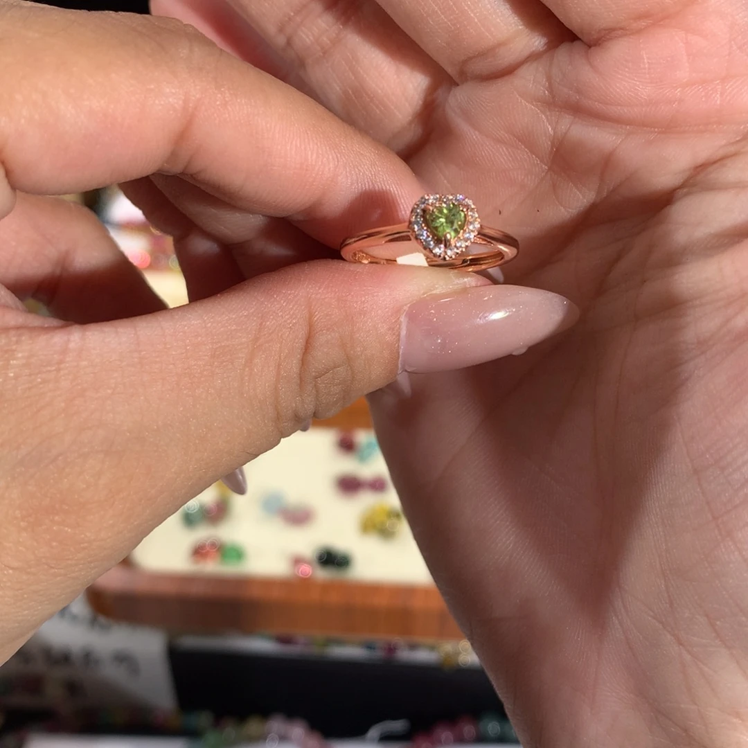 碧玺天然银S925镶嵌戒指