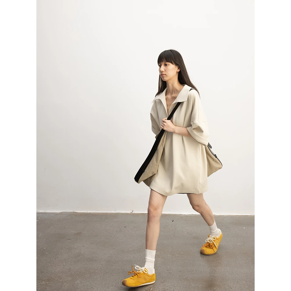 JCCC影子【智感】两色老钱风POLO领廓形短袖T恤JE4LBX10