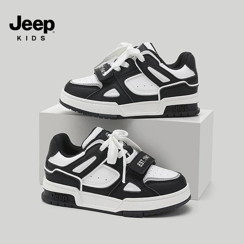 Jeep儿童新款运动鞋中大童百搭透气防滑板鞋男女童软底耐磨运动鞋