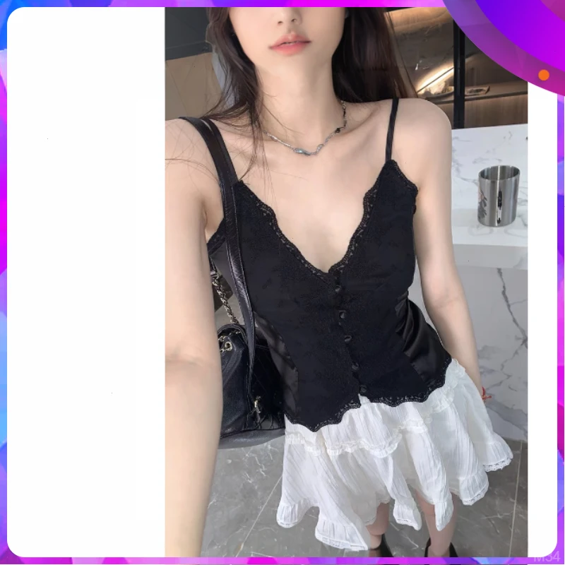 2025内搭新中式吊带背心女打底薄款上衣国风修身外穿蕾丝夏季新款