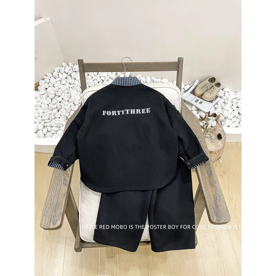 童装男童针织套装休闲洋气2025春秋新款儿童两件套MMT81936