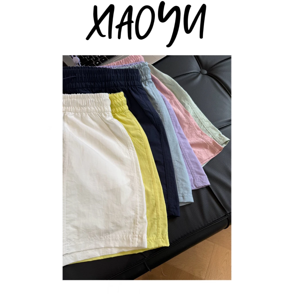 2869【降落伞短裤】外贸订单彩色拼接短裤显瘦百搭A字阔腿短裤速干
