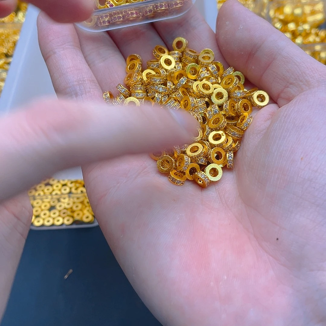 锆石铜合金镶嵌白色锆石隔片6mm10个