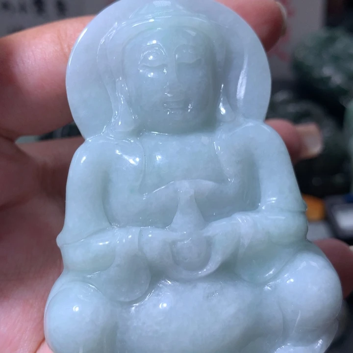 翡翠未镶嵌颈饰保真天然a货翡翠