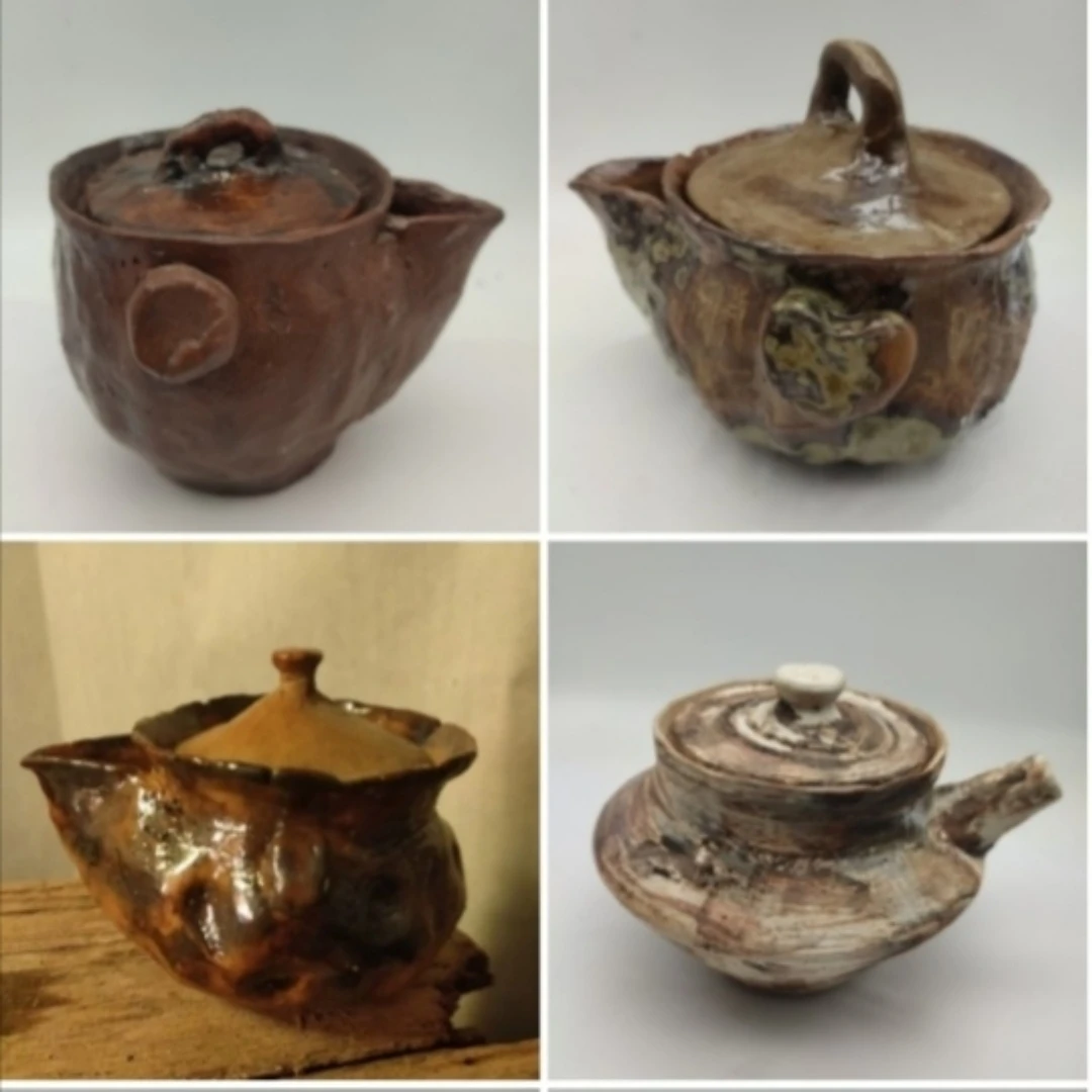 柴烧宝瓶瑕疵手抓壶