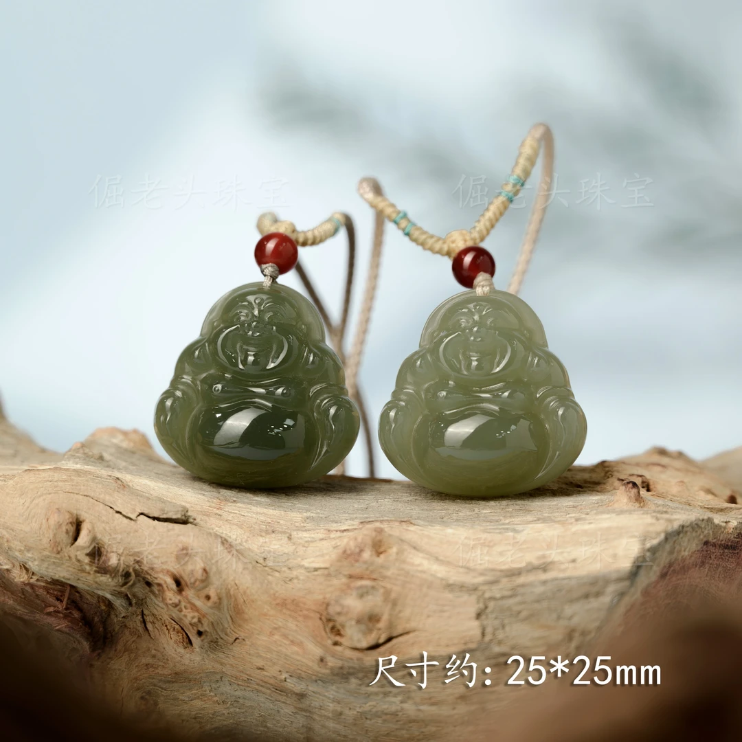 【倔老头工厂】和田玉佛公吊坠尺寸约25左右款（配绳）多样性发一
