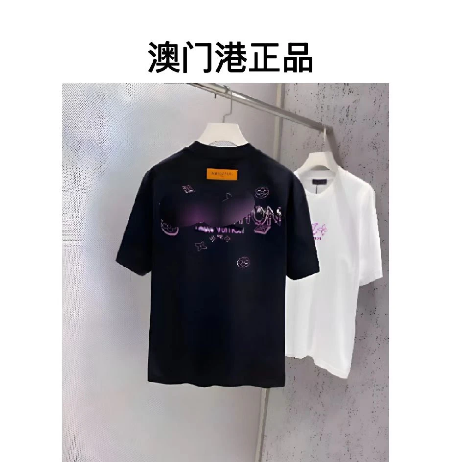【澳门港正品】2025新款重磅纯棉凉感时尚T恤-字母马户AB