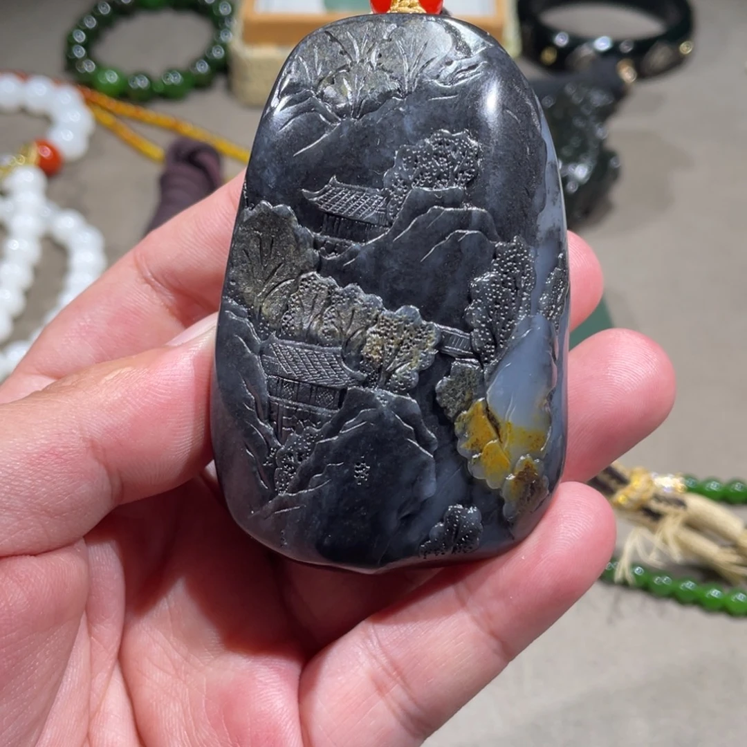 和田玉未镶嵌挂件