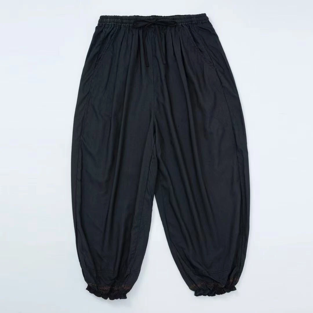 冬冬分享《垒土》179高级柞丝绣花九分裤（分束口非束口两个规格）