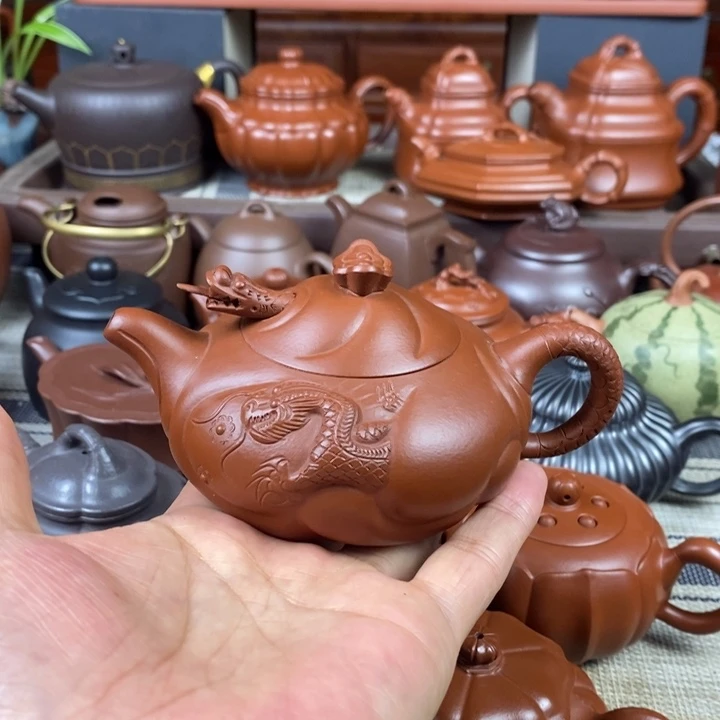 茶壶紫砂鱼化龙200-260CC原矿赵庄朱泥特价
