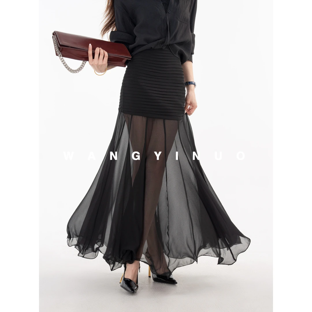 MD定制·依诺【月光情书】2025春季新品高腰时尚百搭设计感半身裙