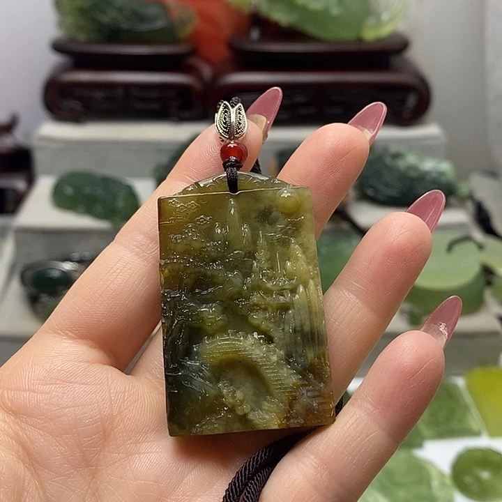 发***m蛇纹石玉未镶嵌手把件