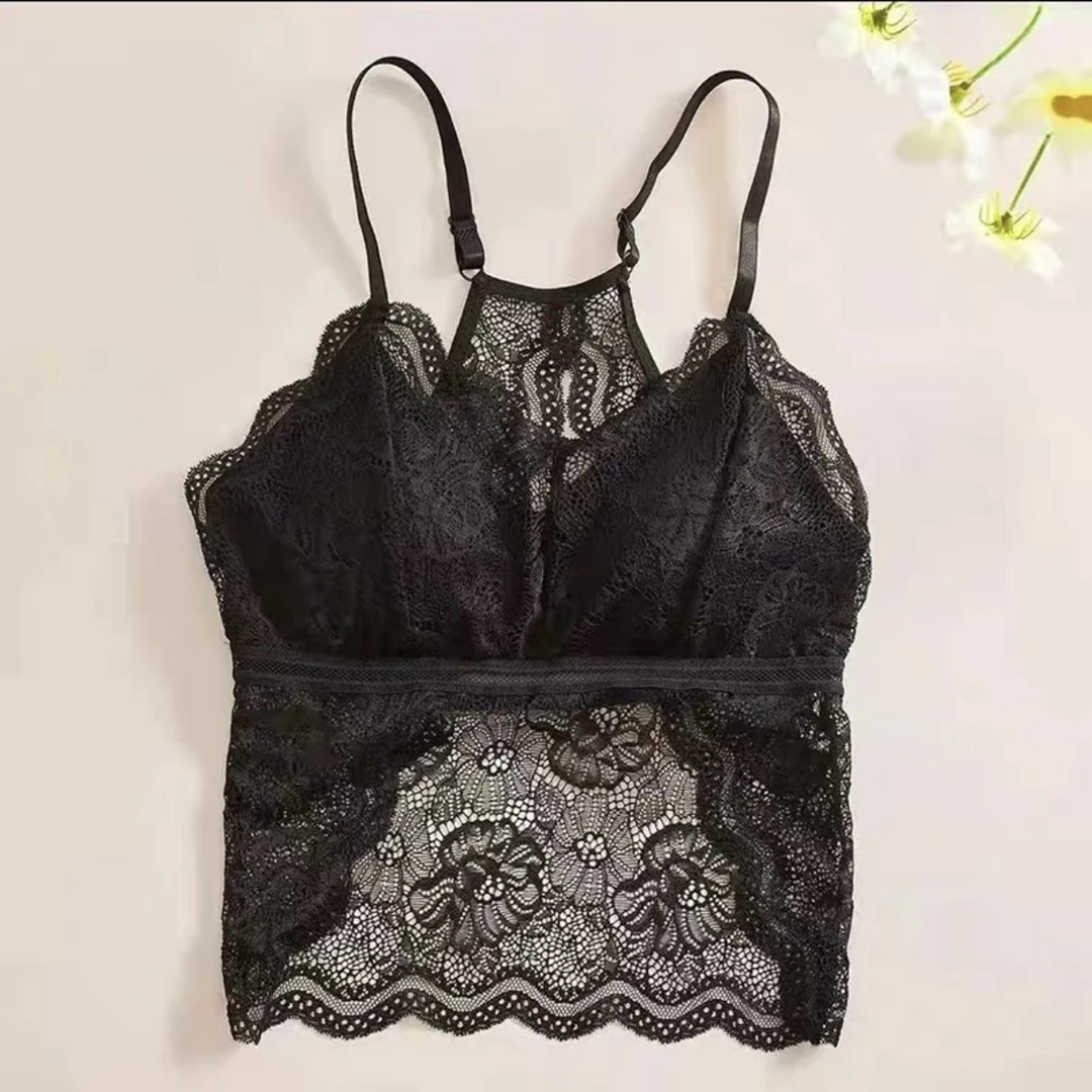 设计感蝴蝶美背蕾丝吊带打底衫女-0108