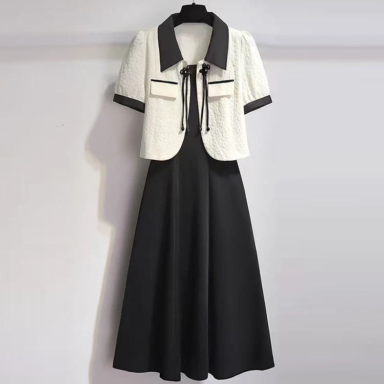 210-219 组合链接时尚气质遮肚显瘦中长款连衣裙女2025夏季减龄