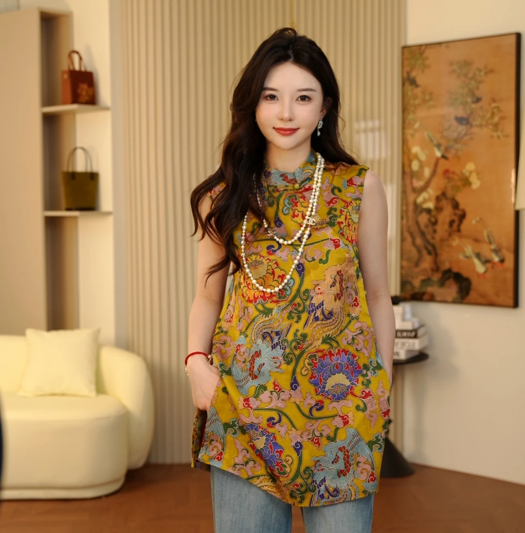 【瑞凤锦花】2025年春夏款新款花色新中式马甲DL8151