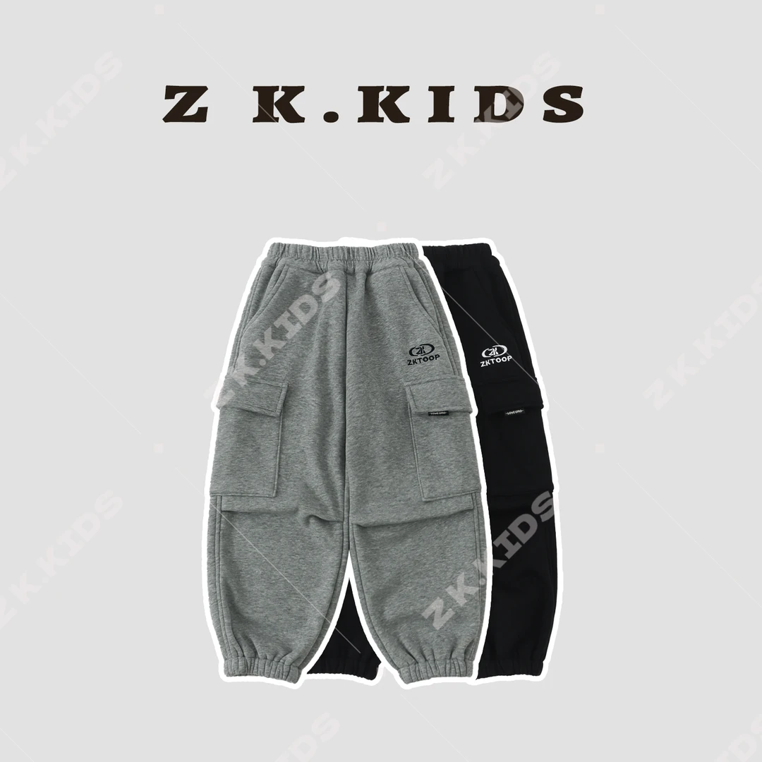 【Z＆K】冬季男童加绒保暖休闲裤中大童百搭623711-623712
