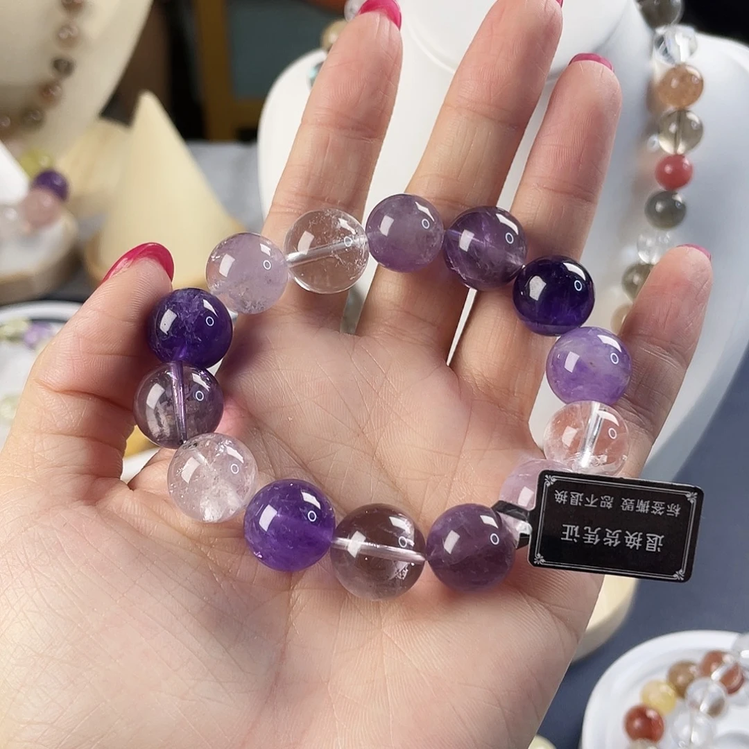 银S925镶嵌手链烟晶