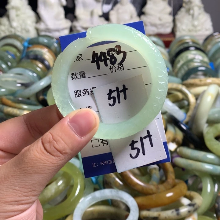未镶嵌蛇纹石玉手镯4483