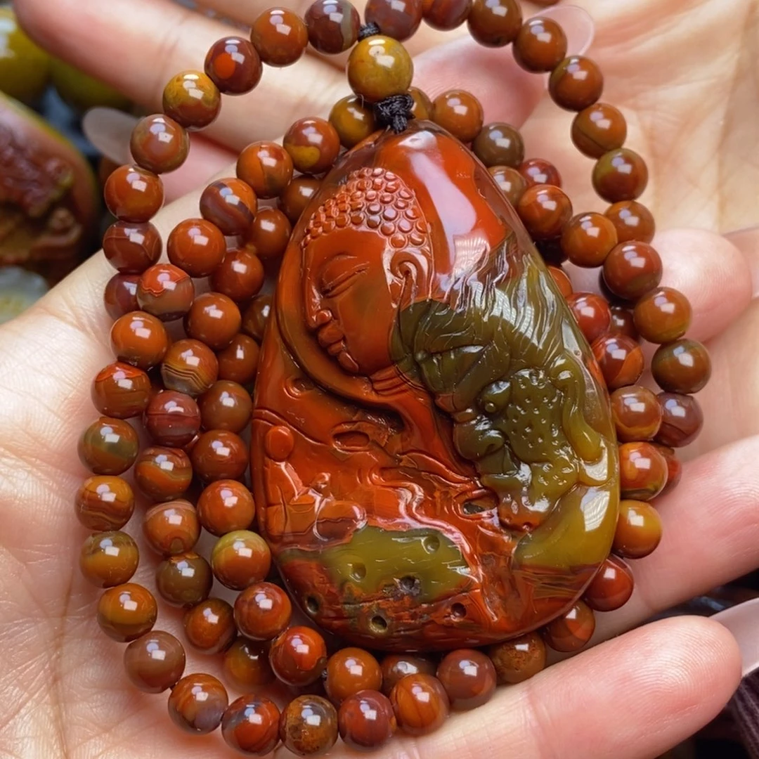 玛瑙/玉髓颈饰未镶嵌战国红