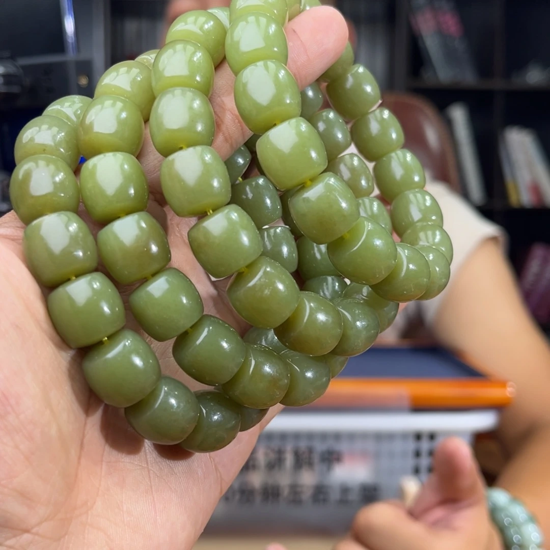 手串未镶嵌和田玉纯天然新疆若羌青黄口料卡14多样性发其一