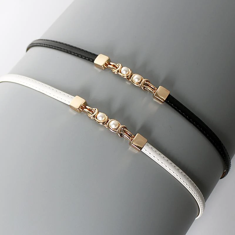 珍珠细腰带女配裙子简约百搭装饰衬衫连衣裙收腰皮带毛衣腰链配饰