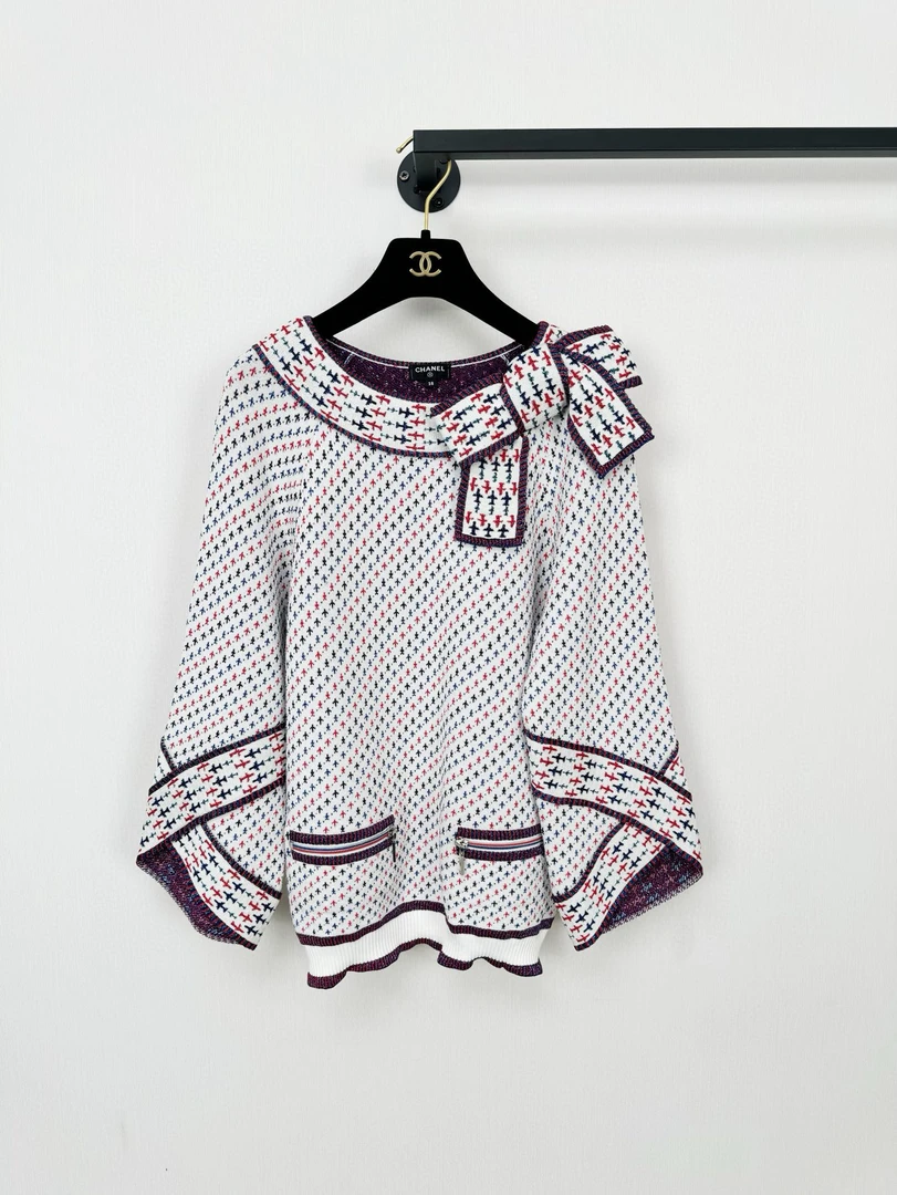 99新 Chanel/香奈儿 Chanel机场系列蝴蝶结上衣/38码/99新