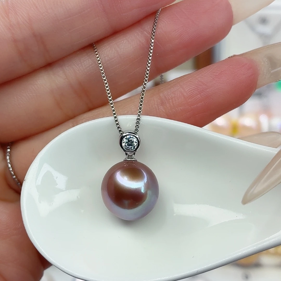 橙***子颈饰银S925镶嵌淡水珍珠F