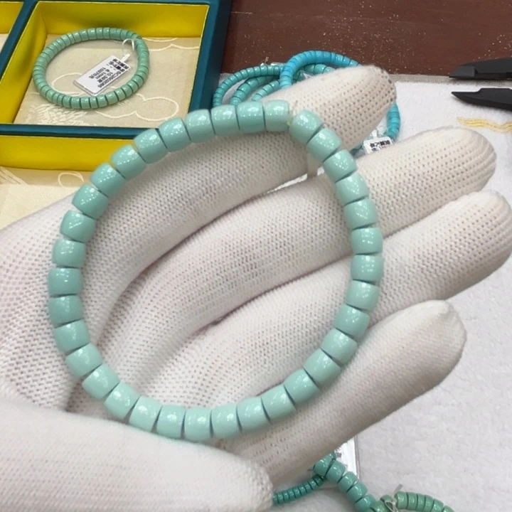 未镶嵌绿松石珠宝奇石丫角直切手串